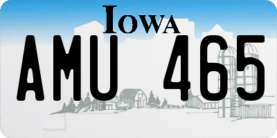 IA license plate AMU465