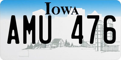 IA license plate AMU476