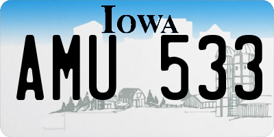 IA license plate AMU533