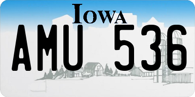 IA license plate AMU536
