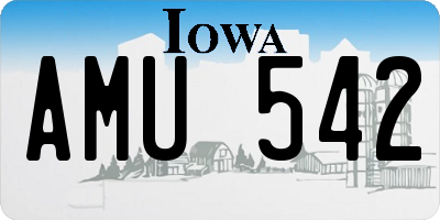 IA license plate AMU542