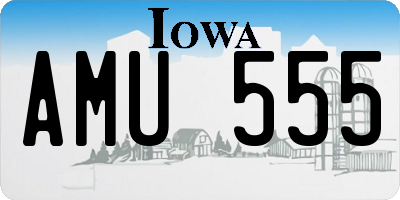 IA license plate AMU555