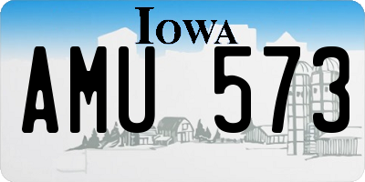 IA license plate AMU573