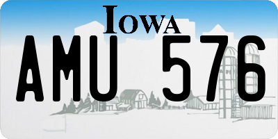 IA license plate AMU576