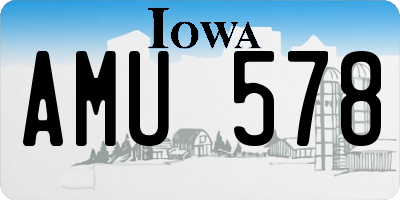 IA license plate AMU578
