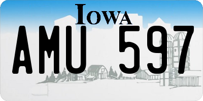 IA license plate AMU597