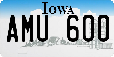 IA license plate AMU600