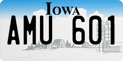 IA license plate AMU601