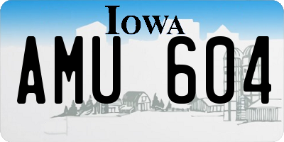 IA license plate AMU604