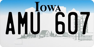 IA license plate AMU607
