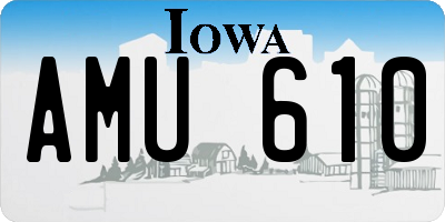 IA license plate AMU610