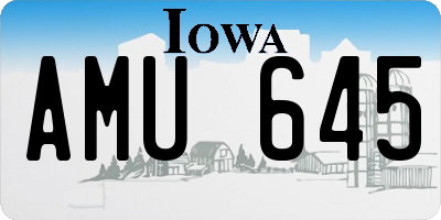IA license plate AMU645