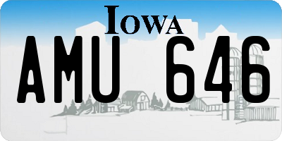 IA license plate AMU646