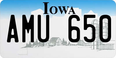 IA license plate AMU650