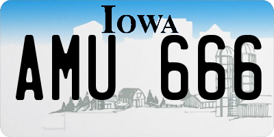 IA license plate AMU666