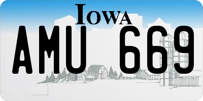 IA license plate AMU669