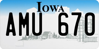 IA license plate AMU670