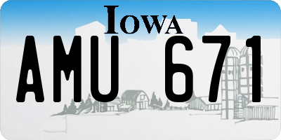 IA license plate AMU671