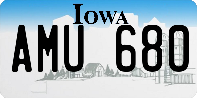 IA license plate AMU680