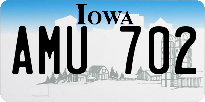IA license plate AMU702
