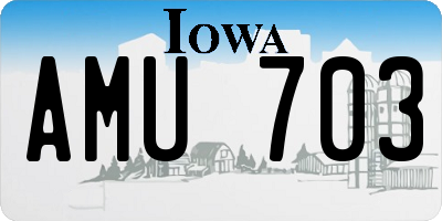 IA license plate AMU703