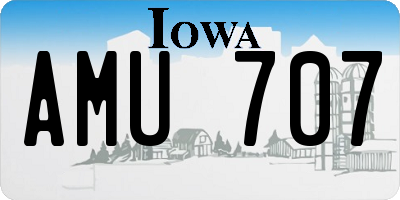 IA license plate AMU707