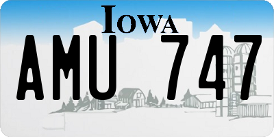 IA license plate AMU747