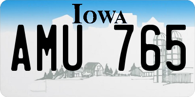 IA license plate AMU765