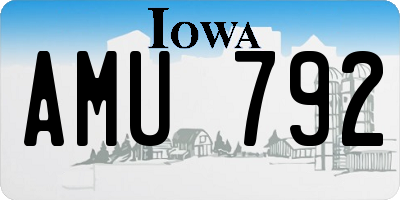 IA license plate AMU792