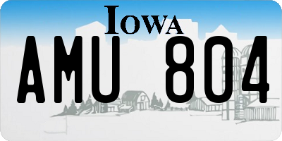 IA license plate AMU804