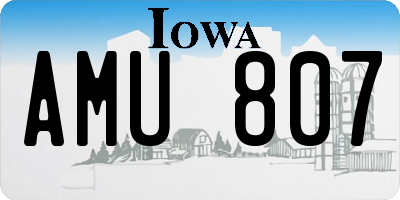 IA license plate AMU807