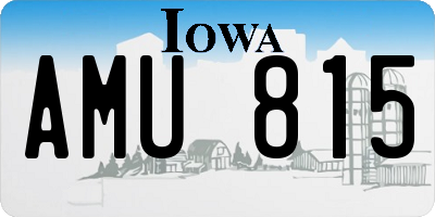 IA license plate AMU815