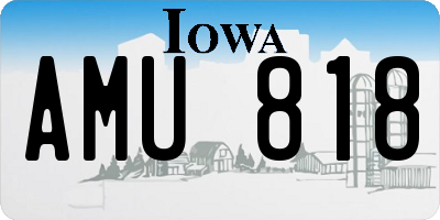 IA license plate AMU818