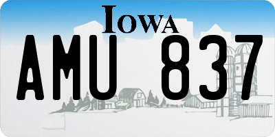 IA license plate AMU837