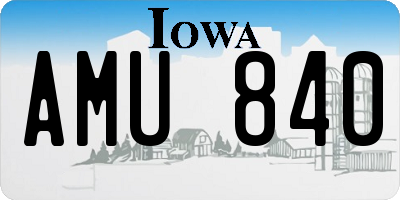 IA license plate AMU840