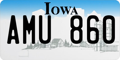 IA license plate AMU860