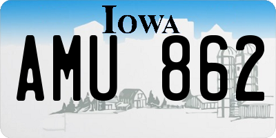 IA license plate AMU862
