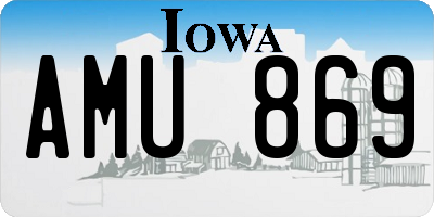 IA license plate AMU869