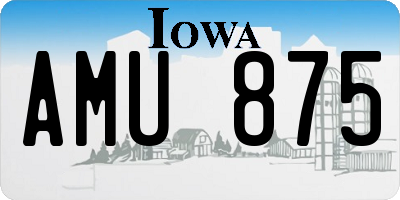 IA license plate AMU875