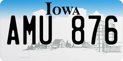 IA license plate AMU876