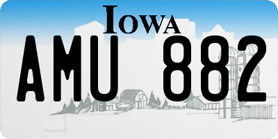 IA license plate AMU882