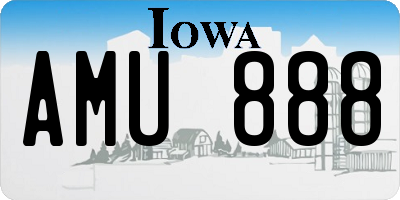 IA license plate AMU888