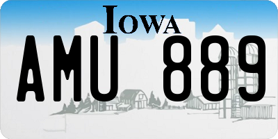 IA license plate AMU889