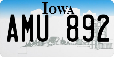 IA license plate AMU892