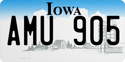 IA license plate AMU905