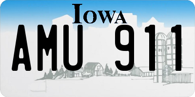 IA license plate AMU911