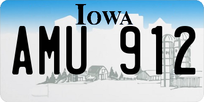 IA license plate AMU912