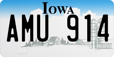 IA license plate AMU914