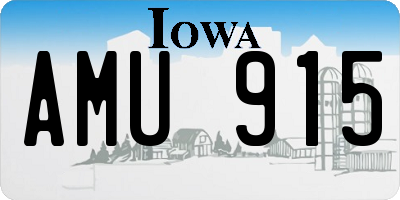 IA license plate AMU915