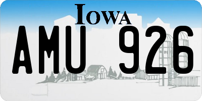 IA license plate AMU926